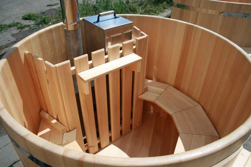 Круглая японская баня «Фурако» со встроенной дровяной печью на 3-4 человек, 1200x1800 мм (рис.6)